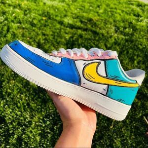 NIKE ADULT Air Force 1 Custom Color Block Comic Graphic Sneakers NWB